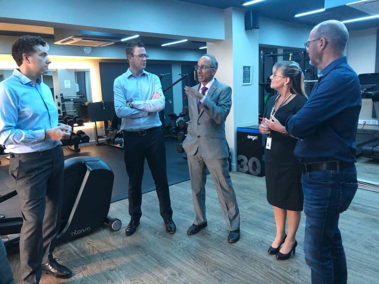 MP for Eddisbury Edward Timpson visits Spire Healthcare upstairs at Instinct Gym & Wellbeing
